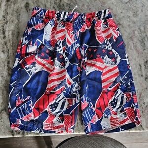 Nike Boy's Red and Blue Swim Shorts